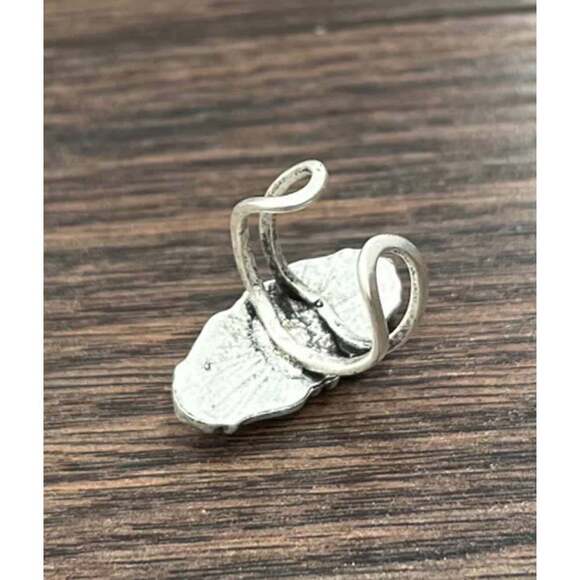 Southwestern Gemstone Adjustable Statement Cuff Ring with Brass Dual Band - Picture 2 of 3